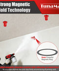 Paint Proof Magnetic Fire Sprinkler Head Covers 10 Pack Reusable Overspray Shields For Contractor Renovation And Interior Painting Jobsites In Bold Red attached to ceiling with spray painting.