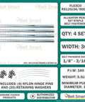 Heavy Duty Alligator Conveyor Belt Staple Fastener Kit With Pre Installed Strips For Quick Rubber Belt Splice Repair Includes Nylon Hinge Pins And Retaining Washers, four sets with 36" width.