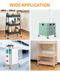 Stem Caster Wheels With Brakes, Swivel TPR Casters Set Of Four installed on kitchen cart, dolly, medical equipment, and shelf