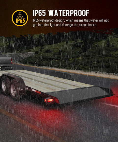 Heavy Duty Steel Trailer Light Box Kit DOT Approved 6 Inch Oval Red Tail Lights with waterproof feature in rain