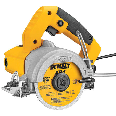 Wet Tile Saw For Masonry Projects With 4-3/8 Inch Diamond Blade, 10.8 Amp Motor, Lightweight 6.6 Lb Portable Design