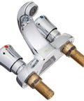 Smart Metering Centerset Faucet 0.5 GPM 4 Inch For Public Restrooms Auto Shutoff Low Flow Water Saver Vandal Resistant Brass