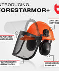 Six-In-One Chainsaw Helmet With Face Shield And Ear Muffs For Forestry And Arborist Work, Adjustable Hard Hat With Mesh And Clear Visors