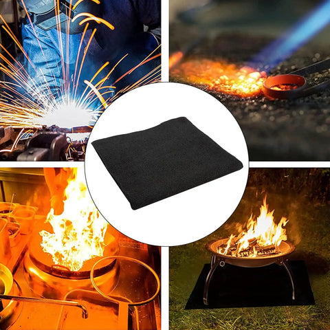 Beat The Heat High Temp Welding Blanket 6mm Thick Carbon Felt Insulation with sparks and flames in background scenes