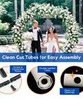Sturdy Six Point Five Foot Round Metal Garden Arch For Indoor And Outdoor Parties And Decor With Ground Anchors