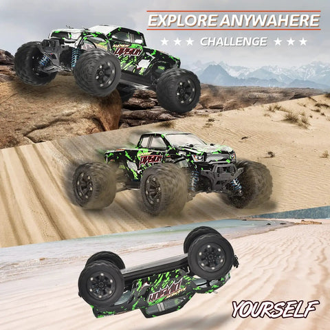One Eighteenth Scale All Terrain RC Car With 4WD Power, High Speed Remote Control Truck Zips Up To Forty Kilometers Per Hour