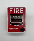 Kickass Addressable Pull Station For Tough Commercial Fire Alarm Systems With Bulletproof Engineering and Rapid Manual Activation For Top Tier Facility Security and Dependable Emergency Response Anywhere, red pull station with push-pull instructions.