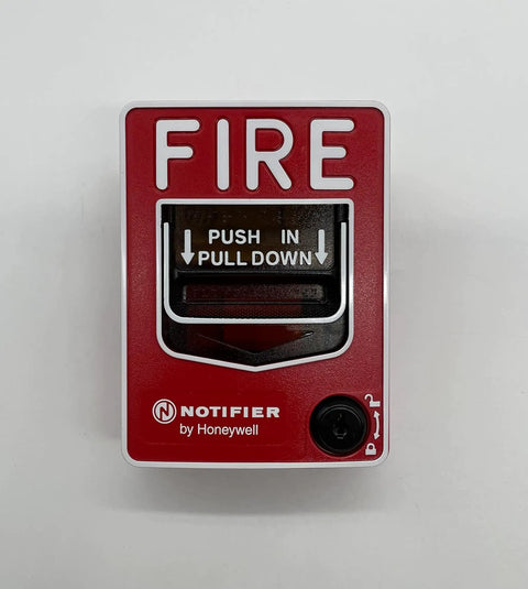Kickass Addressable Pull Station For Tough Commercial Fire Alarm Systems With Bulletproof Engineering and Rapid Manual Activation For Top Tier Facility Security and Dependable Emergency Response Anywhere, red pull station with push-pull instructions.