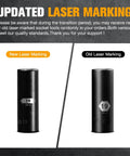 Comparison of new and old laser marking on 18 Piece Half Inch Drive Deep Impact Socket Set, showcasing durability and precision.