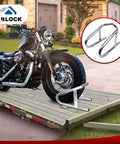 Heavy Duty Motorcycle Wheel Chock Stand Fits 5.5 Inch Wide Tires Portable Removable Chock For Trailer And Garage Silver One Pack