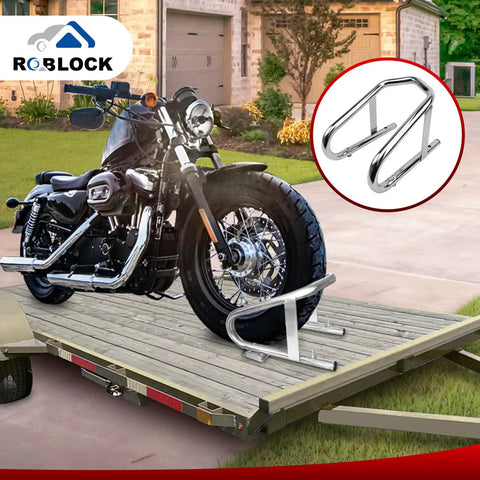 Heavy Duty Motorcycle Wheel Chock Stand Fits 5.5 Inch Wide Tires Portable Removable Chock For Trailer And Garage Silver One Pack