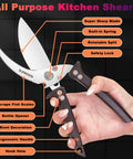 Heavy Duty Poultry Shears For Chicken And Turkey Stainless Steel Kitchen Scissors Beefy For Tough Tasks That Cut Through Meat And Seafood Dishwasher Safe Easy Clean Gift Box Included Black