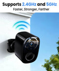2K UHD Wireless Outdoor Security Camera With Free Cloud And SD Storage No Fuss Setup Dual Band WiFi 2.4G And 5G mounted outside