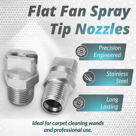 MAX Manufacturing flat fan spray nozzles, 1/8 in male thread, 304 stainless steel, pack of 2