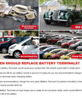 Rusted battery terminals, classic and second-hand cars, cheap new cars; highlights reasons to replace battery terminals.