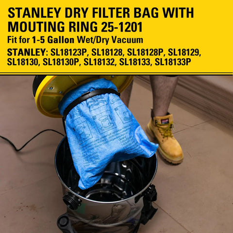 Blue Cloth Reusable Filter With Clamp Ring For 1 To 5 Gallon Wet Dry Vacuums, Easy Install And Cleanup, 9.84 By 9.84 Inch in use