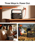 Go Anywhere 512Wh LiFePO4 Portable Power Station With 500W Continuous Power And 1000W Peak, 2 AC Outlets, solar charger