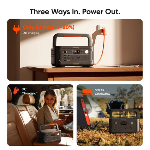 Go Anywhere 512Wh LiFePO4 Portable Power Station With 500W Continuous Power And 1000W Peak, 2 AC Outlets, solar charger