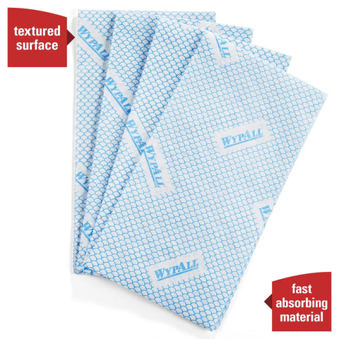 CriticalClean High Capacity Heavy Duty Foodservice Cloths Quarterfold Towels Blue 300 Sheets Per Box Durable Absorbent Kitchen Cleaning Wipes