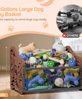 Spacious Wood Dog Toy Basket And Storage Bin For Pets Large Toy Box Keeps Living Room Clean Like A Boss With 10 Gallon Capacity