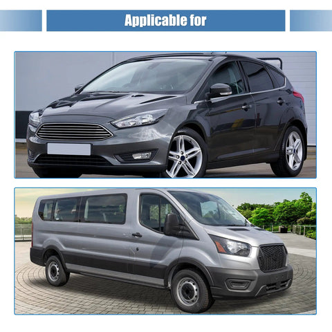 Premium A/C Heater Control Switch Replacement For Ford Focus 2000-2007 And Transit Connect 2010-2013 shown on two applicable vehicle models.