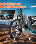 Badass Electric Bike For Adults With 3000w Motor And 42 Mph Speed featuring dual-oil reservoir hydraulic disc brakes and fat tires.