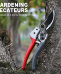 Effortless Pruning Shears For Gardeners With Safety Lock And Sharp SK5 Steel Blade Up To One Inch Cut on tree branch