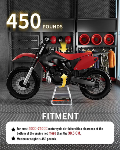 Dirt bike on Beefy Universal Dirt Bike Stand, Detachable Powder Coated Anti Slip Steel MX Box For Off Road Maintenance