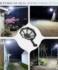 Heavy Duty Outdoor Solar Lights With 168 Kickin Bright LEDs And Slick Octagonal Build illuminating pathways and yard scenes at night.