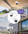 2K HD Dome PTZ Wireless Security Camera With Auto Tracking And Audio Indoor Outdoor WiFi Surveillance in use, indoor and outdoor setup