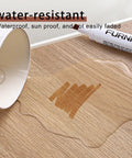 Easy Peasy Furniture Markers And Wood Scratch Repair Pens With No Sweat Color Match Swatch Card For Scuffed Floors Desks Tables helping surfaces look fresh again in brown reddish chestnut on wood with water spill.