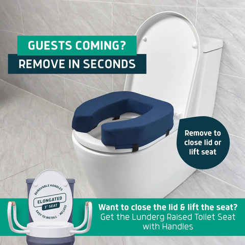 Total Game Changer Elevated Toilet Seat Riser Adds Three Inches Of Firm High Density Foam Support Perfect For Seniors Wanting Easy Sit Stand Independence With A Universal Bathroom Fit And No Sweat Daily Reliability