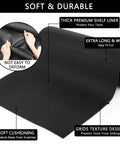 Close-up view of Foam Toolbox Drawer Liner Mat One Eighth Inch Thick Sixteen Inches Wide Sixteen Feet Long Black No Slip Tool Protector