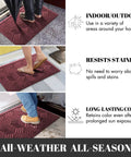 All Season Waterproof Front Door Mat With Drainage Holes For Indoor Outdoor Use Heavy Duty Non Slip Doormat displayed in different settings