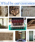 Collage of DIY projects using Real Deal Unfinished Square Dowel Rods 1/4 Inch By Eighteen Inch Pack Of Ten, showcasing architecture and crafts.