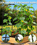 U Shaped Metal Garden Trellis For Climbing Cucumbers And Vines, 47 Inch High And 47 Inch Wide Raised Bed Support With Nylon Netting