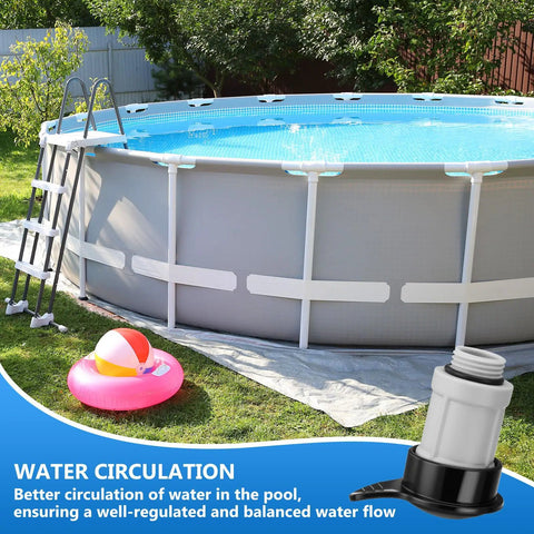 Above ground pool with Air Jet Valve And Cap Replacement Kit For Above Ground Pools, Easy Install, Durable Valve Cap Set shown