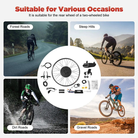 Upgrade Your Ride With A Dope 48V 1000W Rear Hub Motor Electric Bike Conversion Kit images for various terrains