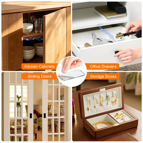 Ultra Thin Magnetic Cabinet Door Catch Kit With Strong Adhesive Magnets For Cabinets And Drawers 6 Pack Keeps Doors Quietly Closed