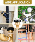 NBPLUS 1/2 in brass vacuum relief valve with black cap; low-profile vac breaker for Watts LFN36-M1, shown installed.