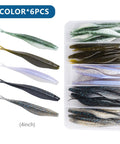 Swimmin Soft Plastic Fishing Lures Set 4 Inch And 5 Inch Salty Split Tail Jerk Shad Minnows Bass Bait Kit With Tackle Box 30 Pcs