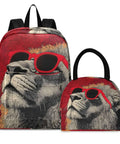Lion Sunglass Backpack With Insulated Cooler Lunch Box, lightweight scratch-resistant nylon, laptop daypack, multiple pockets