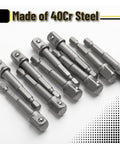 10-Piece Heavy Duty Impact Socket Adapter Set For Drills, 40Cr Steel, 3/8 inch square to 1/4 inch hex shank adapters, high torque