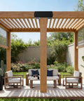 Outdoor pergola with wood posts connected by 2 Pack 4 By 4 3 Way T Shaped Pergola Brackets Metal Wood Post Connector For Pergola And Outdoor Structures Heavy Duty Kit Built To Last With Durable Steel Construction And Easy Installation Perfect For Patio Deck Garden DIY Projects.