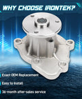 Heavy Duty Electric Water Pump Kit With Seal Gasket Straight Bolt On Cooling Swap For Chrysler 200 Sebring Dodge Avenger Caliber Jeep Cherokee Compass Fiat 500x Replaces 5047138Ac Aw6038 close-up view showing aluminum assembly design.