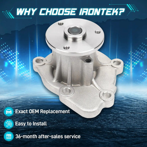 Heavy Duty Electric Water Pump Kit With Seal Gasket Straight Bolt On Cooling Swap For Chrysler 200 Sebring Dodge Avenger Caliber Jeep Cherokee Compass Fiat 500x Replaces 5047138Ac Aw6038 close-up view showing aluminum assembly design.