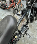 Stainless Steel Mini Bike Gas Fuel Tank For Coleman B200 B200RSV installed on bike, showing slim design and mounting
