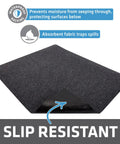 Gun Cleaning Pad 16x20 Inch, Premium Absorbent Cleaning Mat With Waterproof Backing in charcoal showing slip-resistant features