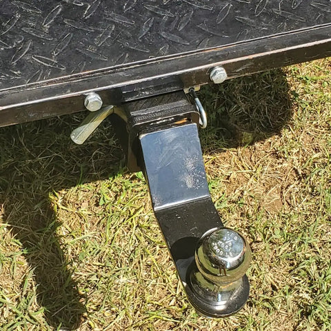 Premium Golf Cart Trailer Hitch Receiver Universal Fit For Club Car Ezgo Yamaha Heavy Duty Tow Setup with chrome ball mount.