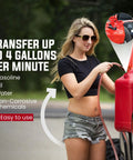 One Half Inch X Eight Foot Self Priming Jiggler Siphon Hose Transfers Gas Water Oil Fast Up To Four Gallons Per Minute in use.